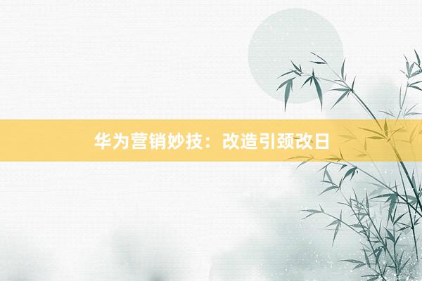 华为营销妙技：改造引颈改日